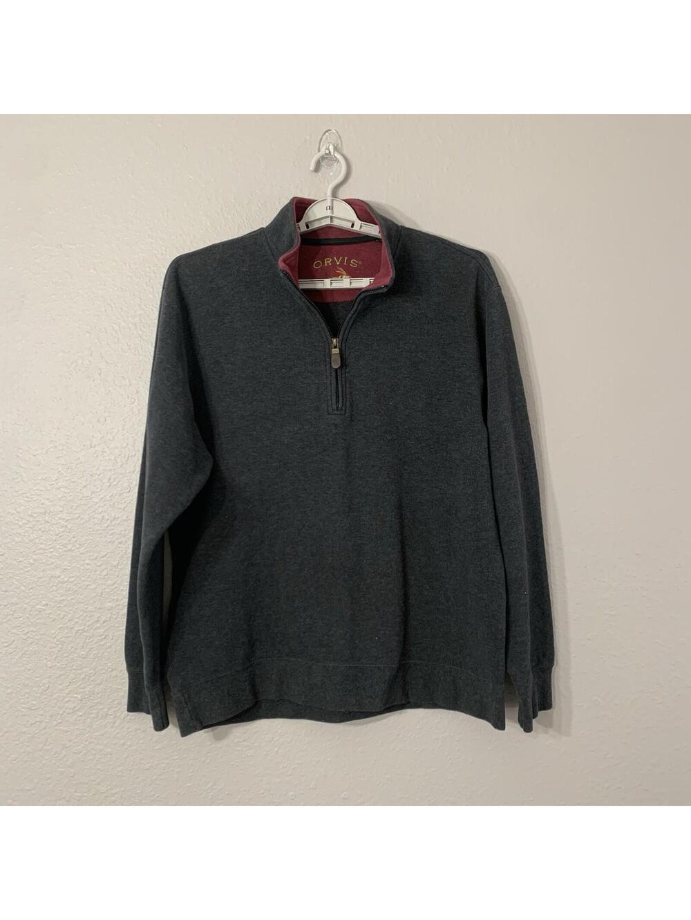 Orvis Mens XL Charcoal Gray Sweater Pullover Sweatshirt - Picture 2 of 8